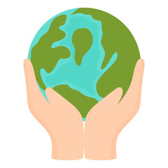 World Earth Day, Hand Holding Earth Illustration