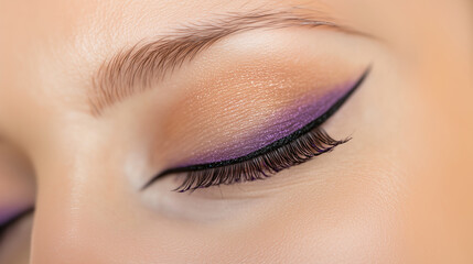 Obraz premium Fashion Eye Makeup Purple and Black Eyeliner