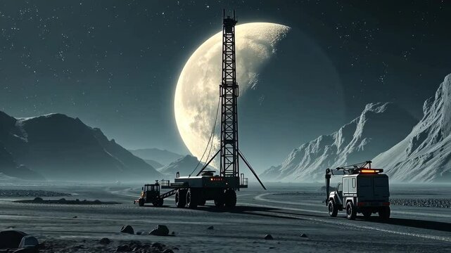 Lunar Nighttime Mining Operation