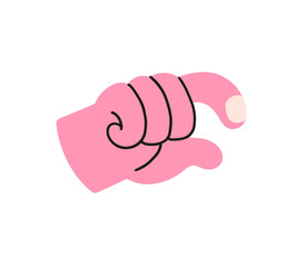 Hand, pointing, leaning, grasping, clenching, holding, different arm action, gesture symbol, different hand gestures, signs shown with palm and fingers isolated on background flat vector illustration.