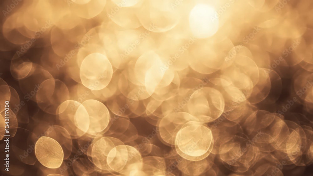 Poster golden bokeh lights abstract background
