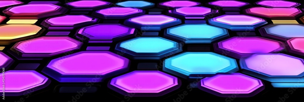 Poster abstract hexagonal pattern with vibrant colors