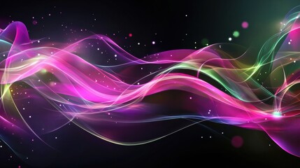 Fototapeta premium Colorful Abstract Wave Background with Light Effects and Sparkles