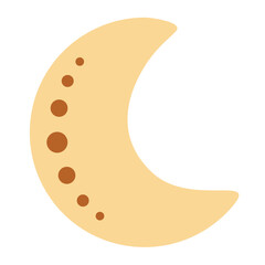 Retro groovy moon clipart, Boho moon, cute celestial hand drawn vector illustration in flat style.