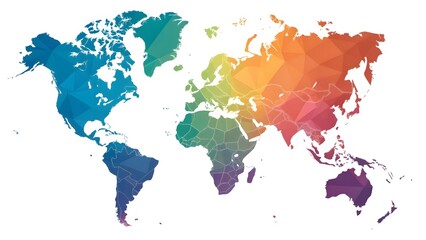 Vibrant Gradient World Map Colorful, Modern Global Illustration V2
