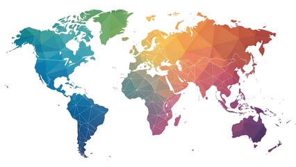 Vibrant Gradient World Map Colorful, Modern Global Illustration V3