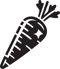 Fototapeta premium Carrot vector art silhouette logo design black and white 
