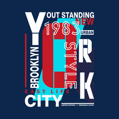 new york brooklyn 1983 outstanding urban typography design vector illustration