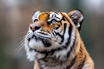 Fototapeta premium Majestic Tiger Portrait Showcasing Strength and Beauty for Wildlife Conservation