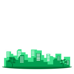 Stylized Green Cityscape Illustration