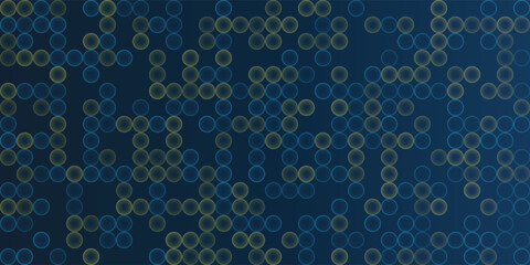 Dark Abstract Partially Faded Spotted Pattern, Circular Gradient Shapes, Spots with Randomly Changing Colors of Blue and Green - Geometric Mosaic Texture, Vector Background Design