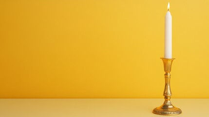 Space Golden Candlestick Overview Empty Candle Yellow