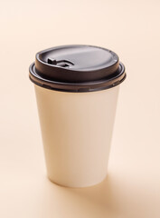 A simple and stylish paper coffee cup, perfect for takeaway beverages