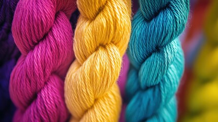 Vibrant Colorful Threads for Crafting and Creative Projects