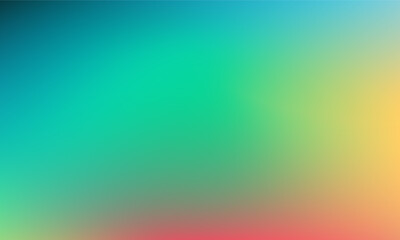 Serene Gradient Landscape with Muted Teal, Green, Yellow, and Coral Tones