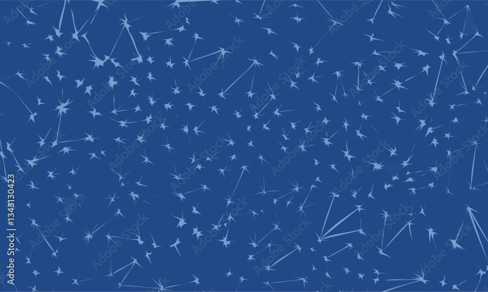 Poster abstract blue background with starbursts and connecting lines pattern design