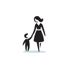 Illustration mother and child design template