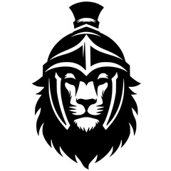 Lion warrior portrait silhouette
