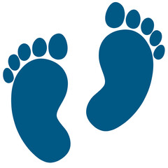 navy blue silhouette human footprint icon