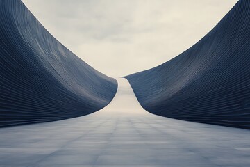 Abstract Path for Modern Architecture, Cloudy Sky.
