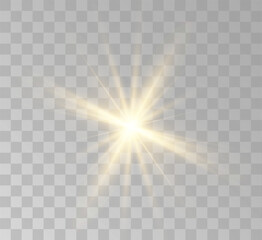 Transparent yellow sunlight special lens flash light effect. Front solar flare lenses