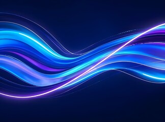 Glowing Holographic Waves Digital Abstract Background in Electric Blue Purple Cyan with High Tech Data Streams and Futuristic Energy Flow for AI Concept