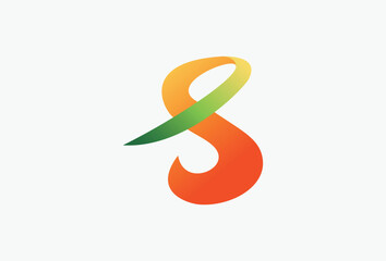 Obraz premium Letter S Logo. Abstract Ribbon Style. Minimalist Logotype Concept for Brand, Business, Company, Corporate, Identity related with initial S