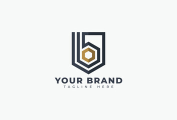 Initial Letter B Shield Protection Logo Design