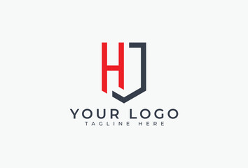 Obraz premium Initial Letter H J Security Shield Protection Logo Design