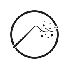 magic wand icon logo vector illustration design template
