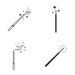 magic wand icon logo vector illustration design template