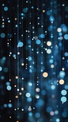 Fototapeta premium Floating Blue and Orange Circles Background with Soft Glowing Light Effects