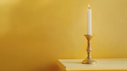 Space Golden Candlestick Moment Empty Yellow Elegant