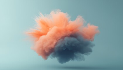 Abstract Peach & Gray Cloud Burst.