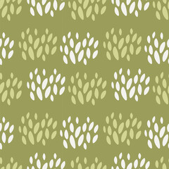 Simple vector pattern with abstract leaves. Spring botanical pattern.