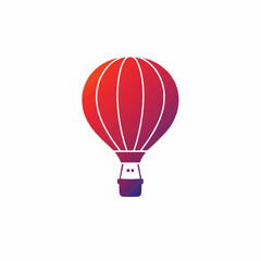 Fototapeta premium Vibrant abstract design featuring a stylized balloon shape on a white background