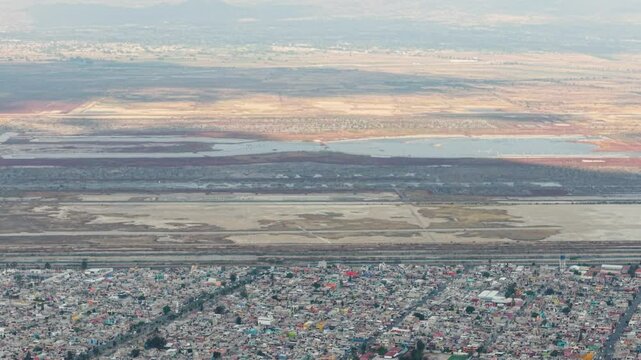 Unfinished NAIM project view in Texcoco, suburbs of Mexico City