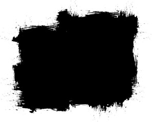 Fototapeta premium black ink brush painting blank label artistic grunge graphic element