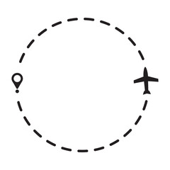 Fototapeta premium Airplane Route Icon