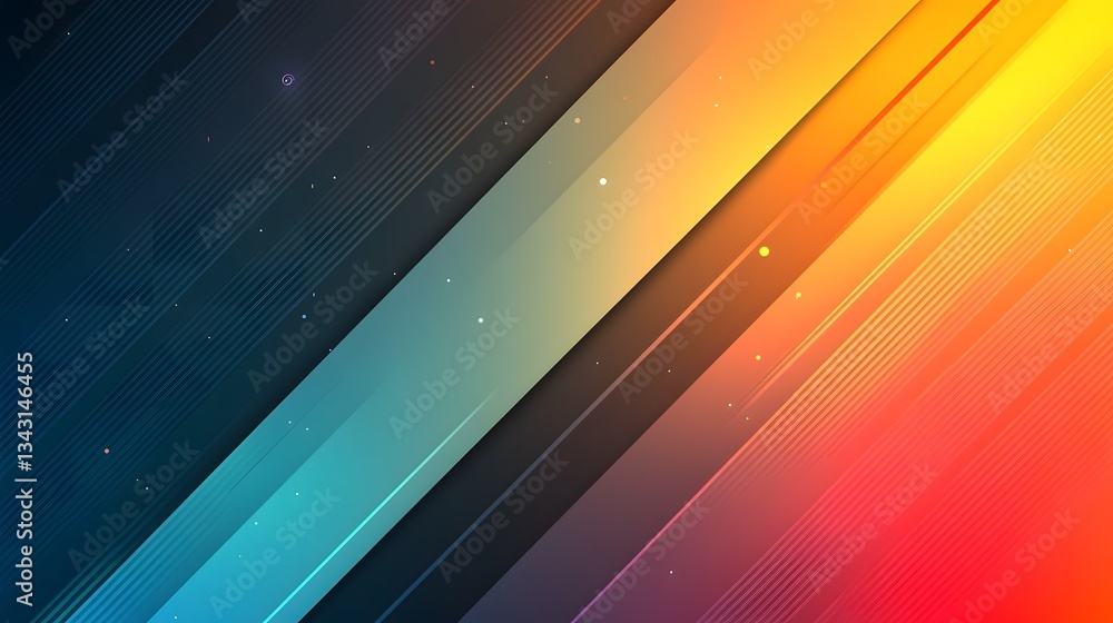 Poster diagonal abstract composition with vibrant colors and subtle background details
