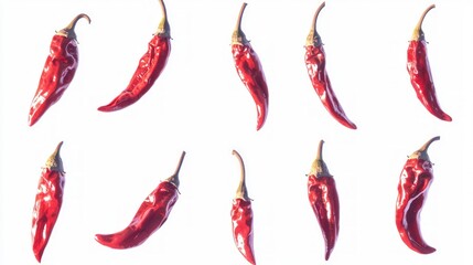 Red Chili Peppers  Spicy Food  Isolated  High Resolution  Culinary  Ingredient  Cooking  H