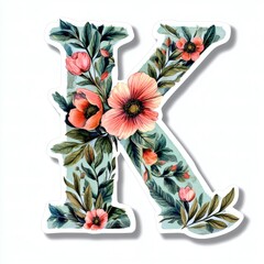 Floral-themed letter K