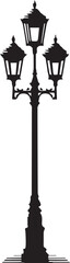 Isolated vintage lamppost Vintage Garden Lamp Silhouette street light vector illustration
