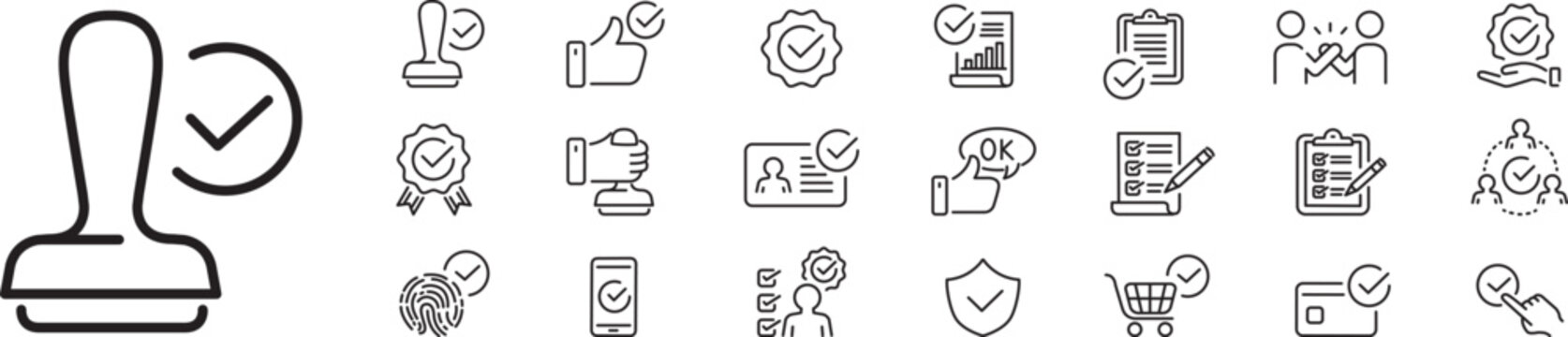 Approval icon set. 