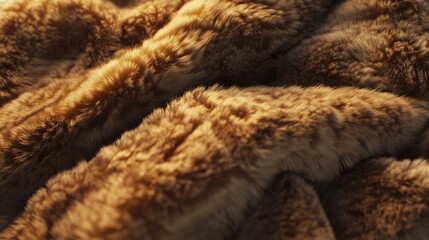 Soft Textured Fur Fabric Close-Up in Warm Tones for Fashion Design