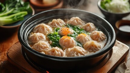 A fragrant broth, brimming with wonton dumplings, simmered gently, their delicate wrappers yielding to the steamy embrace. Bok choy, a vibrant green spear of cabbage, added a burst of freshness and
