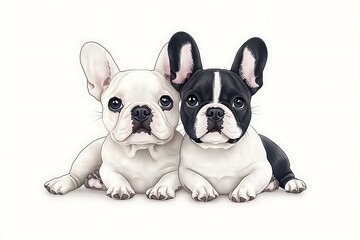 Fototapeta premium Adorable French Bulldog Puppies.