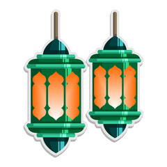  islamic sticker lantern hand draw style