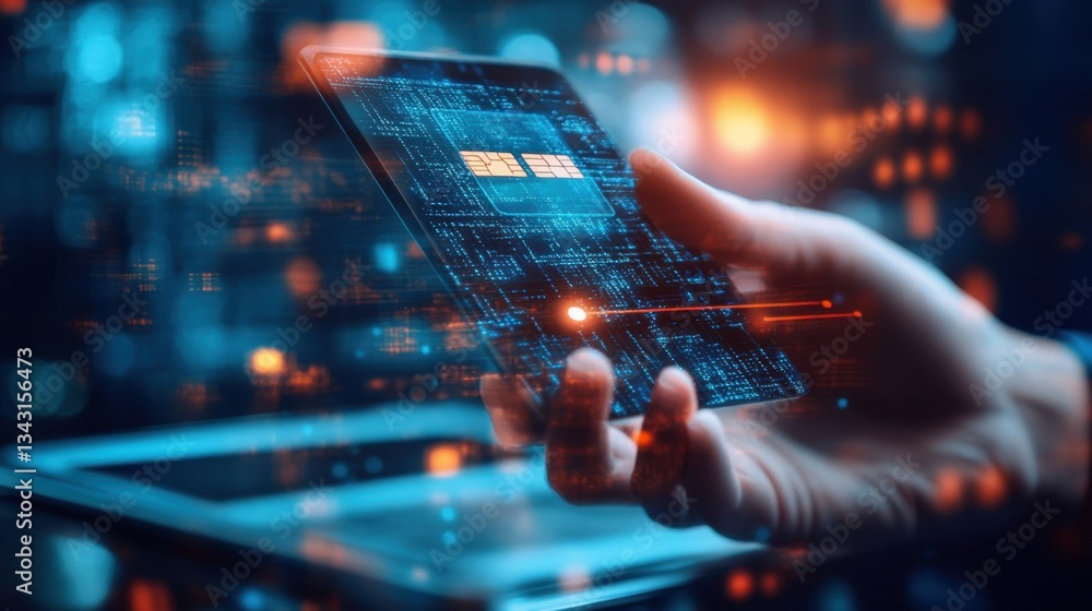 Poster mobile payment innovation with ai-driven transaction security.