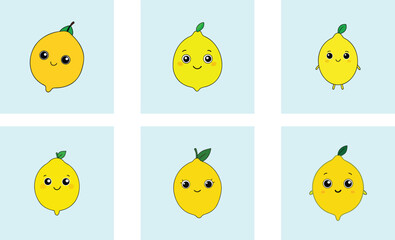 Fototapeta premium Cute lemon cartoon vector